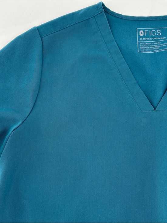 Figs Tops - FIGS Teal Blue V-Neck Casma Scrub Top XL